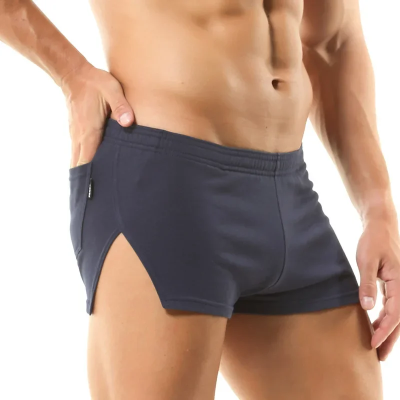 Trunk Breathable Men - メンズカジュアルショーツ無地綿通気性アロパンツランニングスウェットパンツフィットネスビーチウェアトランク夏のビーチボードショーツ