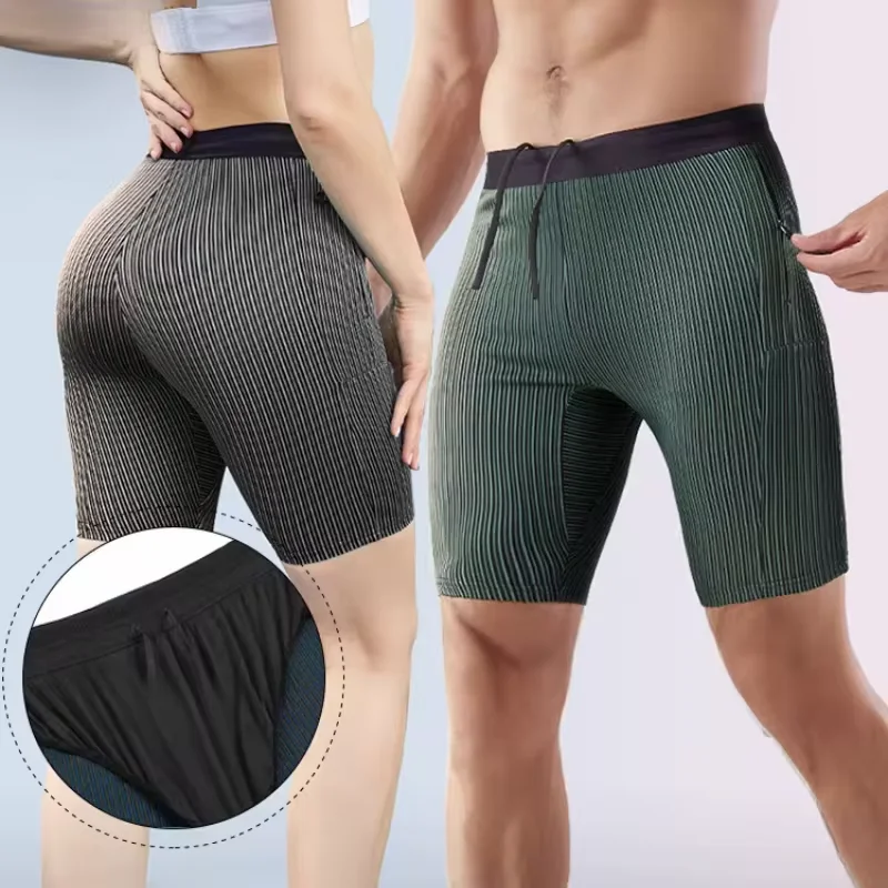 Compression Long Pant - 男性と女性のための速乾性コンプレッションショーツ,2 in 1,長距離,ランニング,トレーニング,スポーツ,ジム,男性用ウエストバッグ,夏