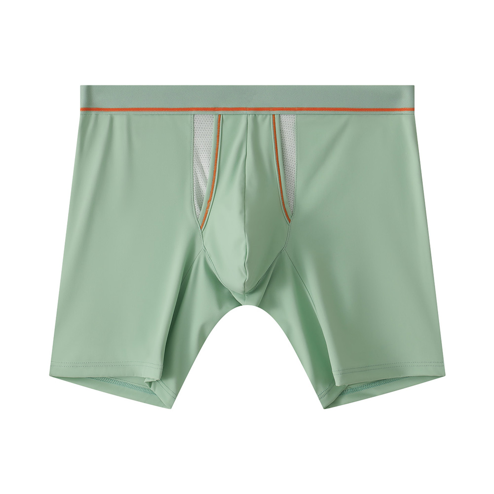 Long Leg Trunk Men - 男性用セパレートポーチ下着スポーツホットホットランジェリー長めビキニフラットコーナーロングレッグボクサートランクス伸縮性メンズパンツ