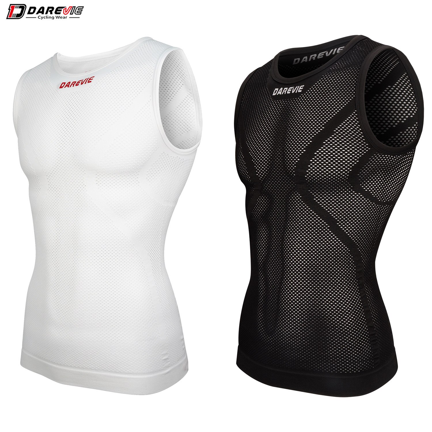 Sleeveless Undershirt - Darevieサイクリング第1層男性圧縮シームレス女性自転車サイクリングインナースポーツ第1層アンダーシャツバイクベースレイヤー