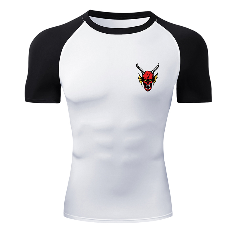 Base Layer Top - メンズグラフィック半袖コンプレッションシャツ夏アスレチック速乾 Tシャツ Tシャツトップスジムワークアウトランニングベースレイヤーアンダーシャツ