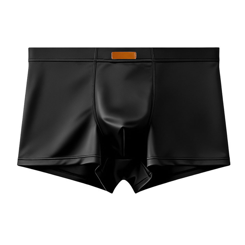 Pouch Boxer Pouch - 男性アイスシルクサテンのようなボクサーパンツバルジポーチ固体下着トランクスパンティー通気性高弾性ボクサー Hombre
