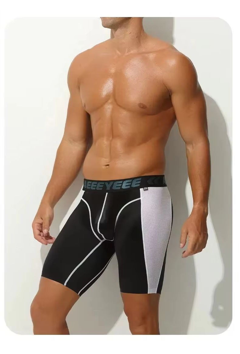 Mesh Sport Boxer - メンズ下着ボクサー超薄型アイスシルクローウエストユースメッシュ透明トレースレススポーツパンツ A730