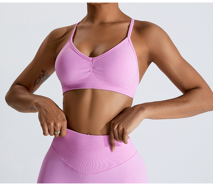 Quick Dry Underwear - 夏セクシーなスクランチスポーツブラジムトップ女性ランニングバッククロストップスポーツウェアワークアウト下着フィットネスワークアウトヨガ服