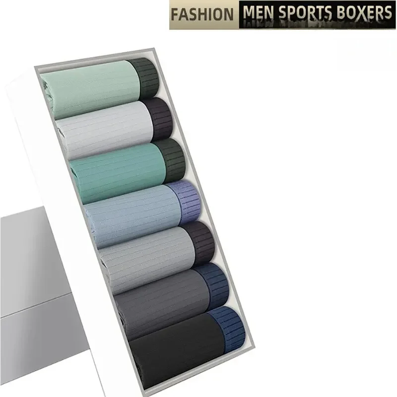 Multi Pack Underwear - メンズコットンサーマルボクサーパンツ,セクシーな下着,ショートパンツ,1セットあたり7個