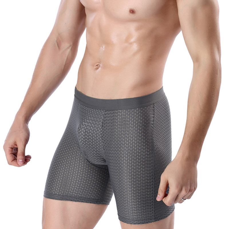 Multi Pack Underwear - 4 パックメンズショーツアイスシルク快適通気性パンツメッシュ脚長ブリーフビスコース下着男性パンツインナーウェアギフト