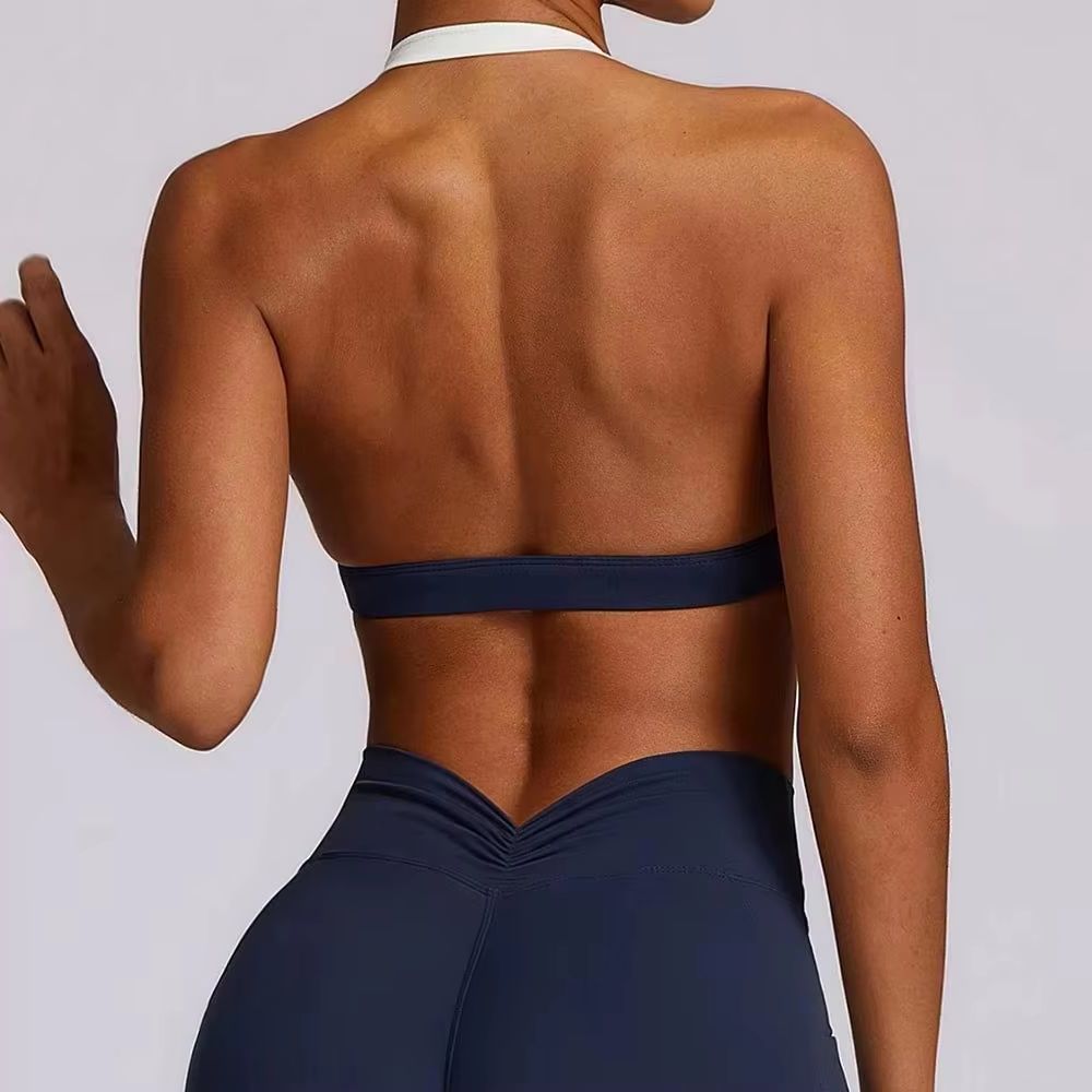 Quick Dry Underwear - セクシーなスクランチスポーツブラ、ジムトップ、女性用ネックハンギングバック、女性用スポーツウェア、ヨガ下着、フィットネスワークアウト、ヨガウェア、女性用