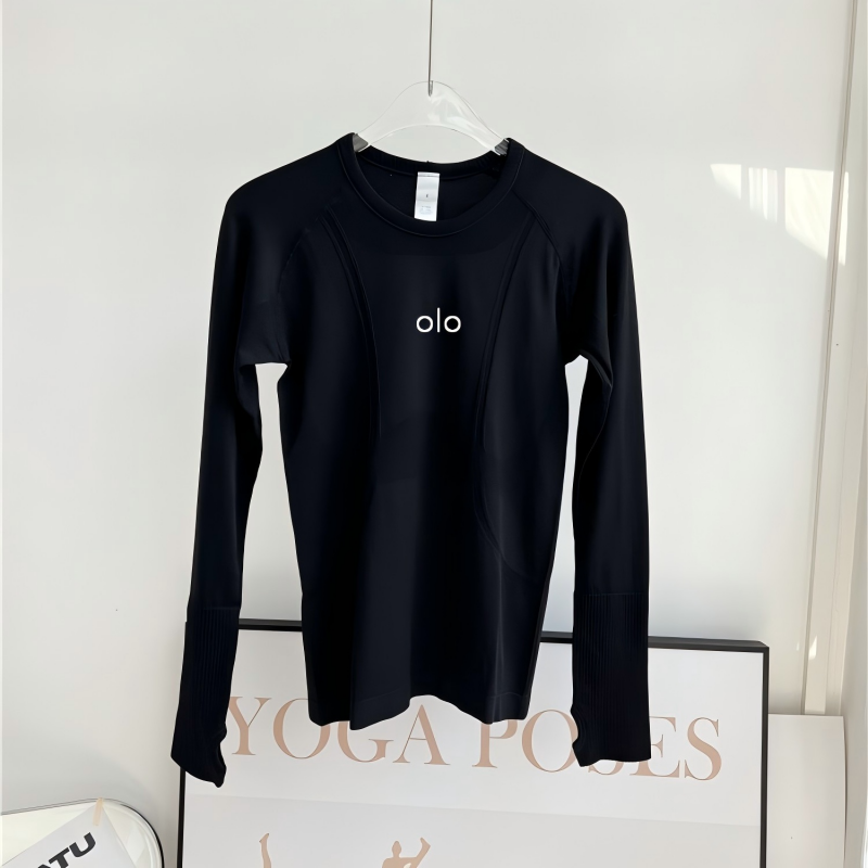 T Shirt Tight Fit - フィットネストップヨガスーツ、女性用タイトフィット長袖スリムフィットアウターウェア、トレーニング、ランニング、通気性のあるスポーツTシャツ