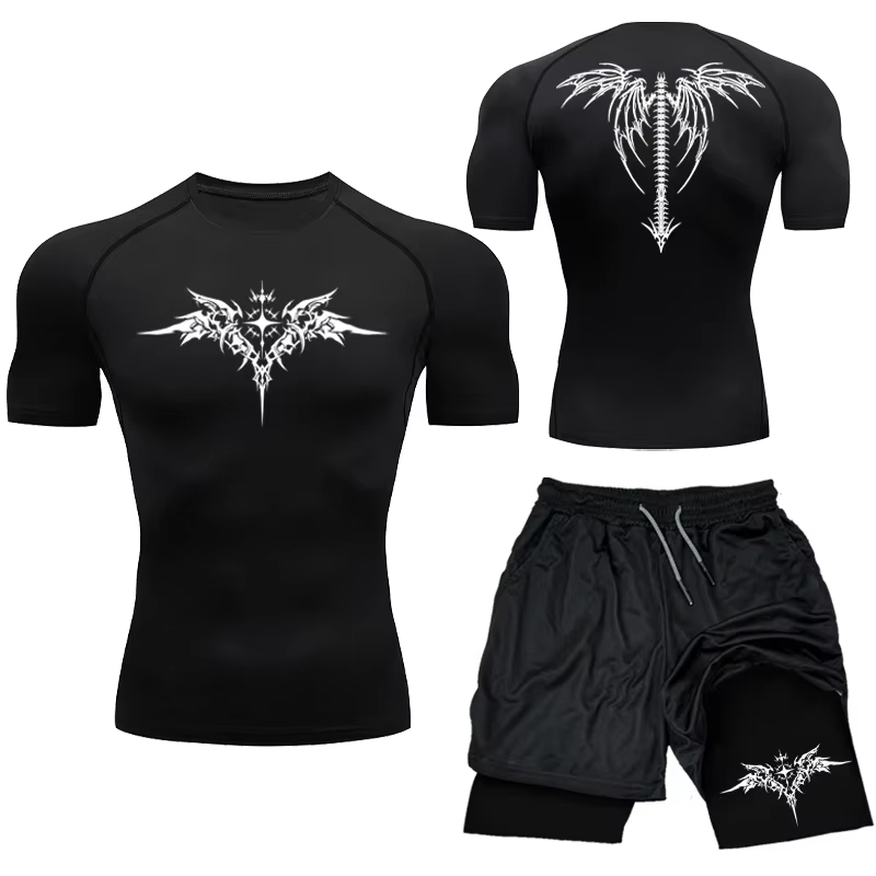 Compression Shorts Athletes - 新しいメンズ MMA コンプレッション アスレチック セット -