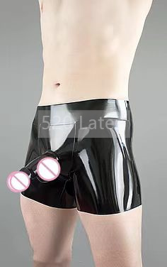 Pouch Boxer Pouch - ラテックス男性ボクサーショーツ下着フロントシースソフト安全フェチブリーフパンティーコックポーチショーツセクシーなパンツバックシースなし