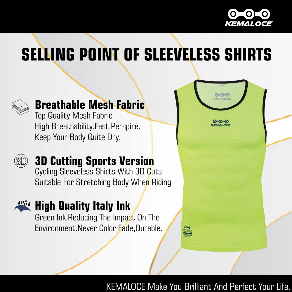 Kemaloce-男性用クイックドライサイクリングベスト、ベ - Sleeveless Undershirt のレビューと価格