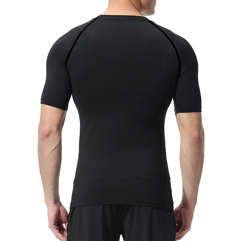男性用半袖コンプレッションシャツ、ジムトレーニングTシャツ、 - Base Layer Top のレビューと価格