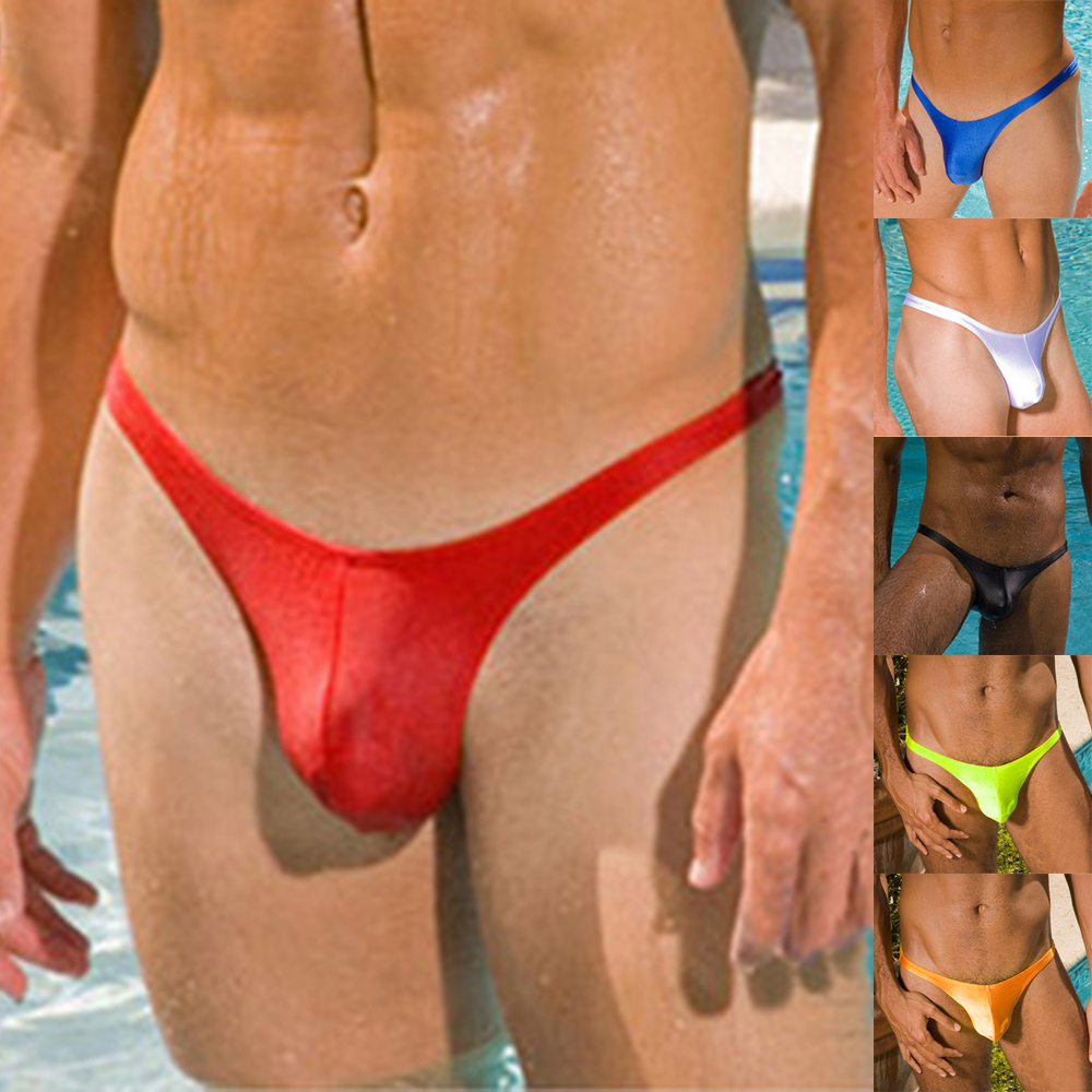ファッション男性セクシーな水着水泳パンツローウエスト水泳ブリ - Pouch Boxer Pouch のレビューと価格