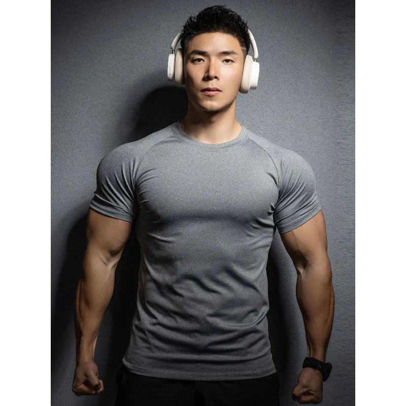 フィットネスヨガ速乾性服男性アウトドアスポーツ速乾性半袖 T - T Shirt Tight Fit のレビューと価格