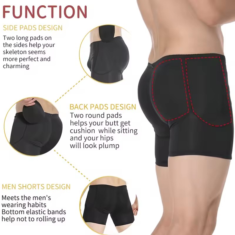 男性パッド入りヒップエンハンサー戦利品ブースター成形ボーイシ - Boxer Brief Pack Cotton のレビューと価格