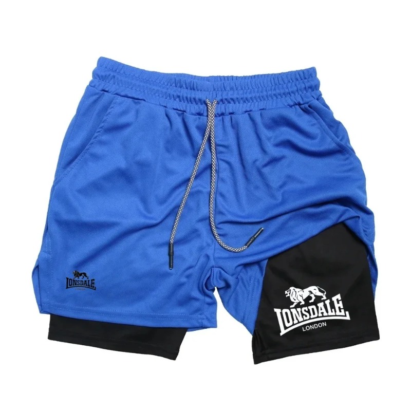 プリント2in1ランニングショーツ メンズ ジムワークアウト - Compression Shorts Athletes のレビューと価格