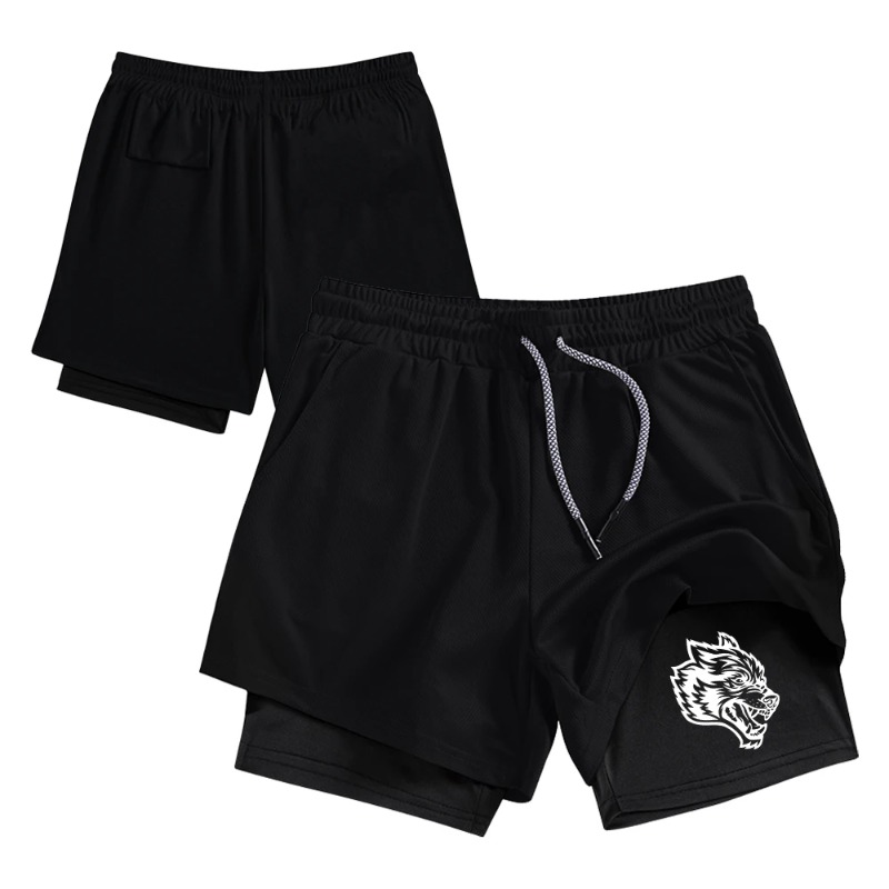 ストリートウェア メンズ ダブルレイヤーショーツ カジュアル - Compression Shorts Athletes のレビューと価格