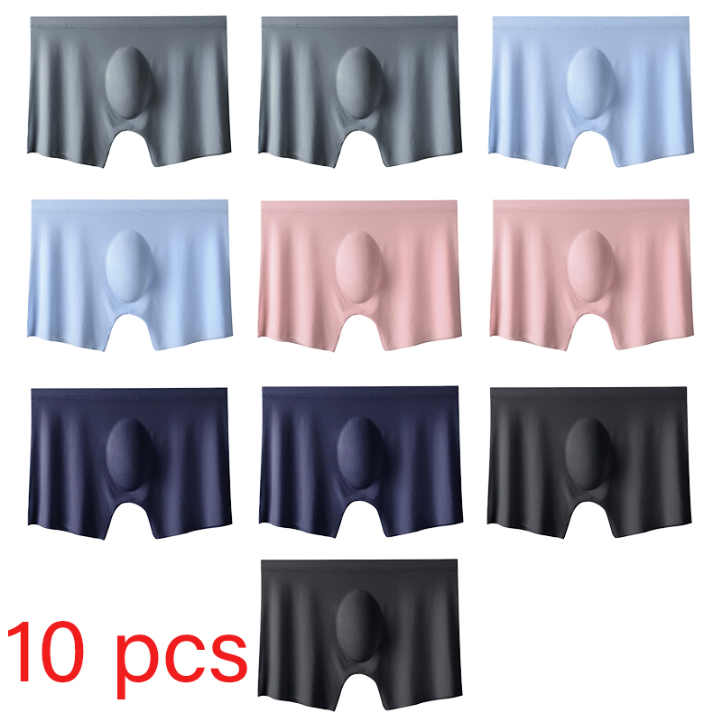 10 ピース/ロットメンズ夏のアイスシルクボクサーブリーフシ - Multi Pack Underwear のレビューと価格
