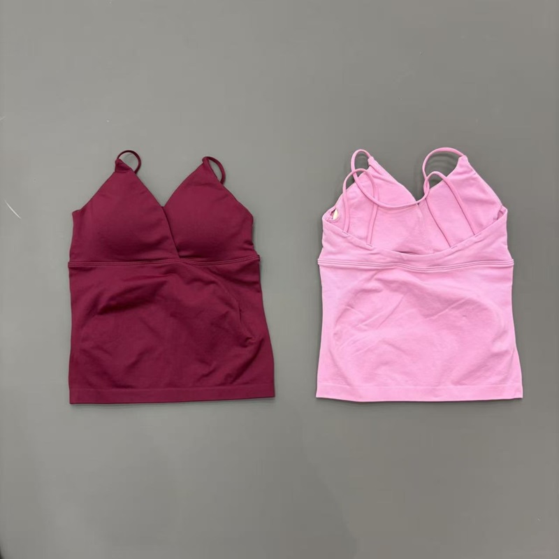 ビジョントゥイストフロントロングライントップジムスポーツヨガ - Suspender Tank Top のレビューと価格
