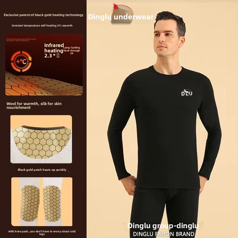 鹿黒金グラフェン自己発熱サーマル下着メンズウールシルクサーマ - Thermal Long John のレビューと価格
