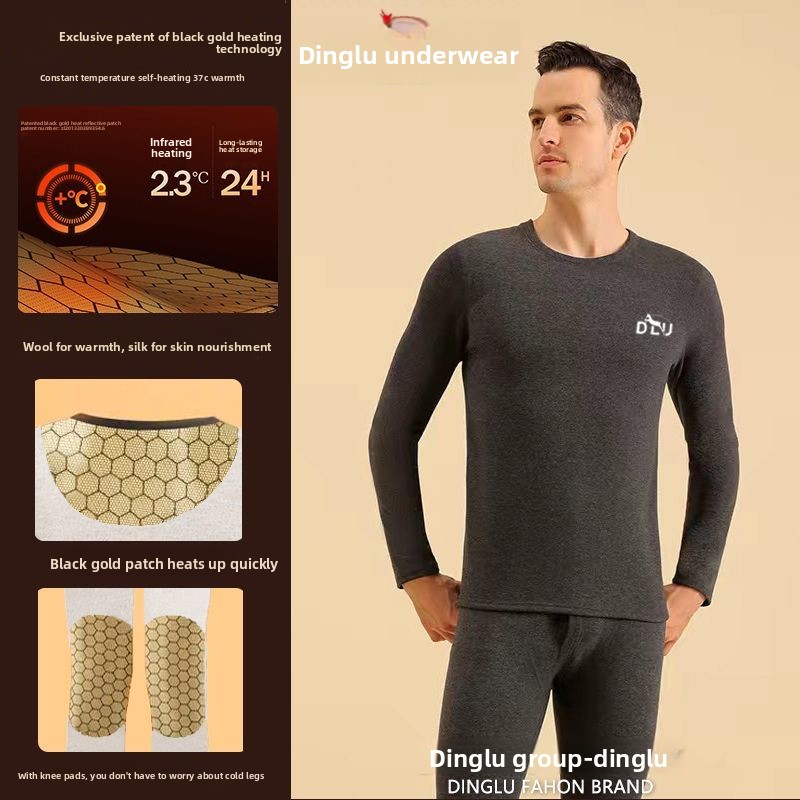 鹿黒金グラフェン自己発熱サーマル下着メンズウールシルクサーマ - Thermal Long John のレビューと価格