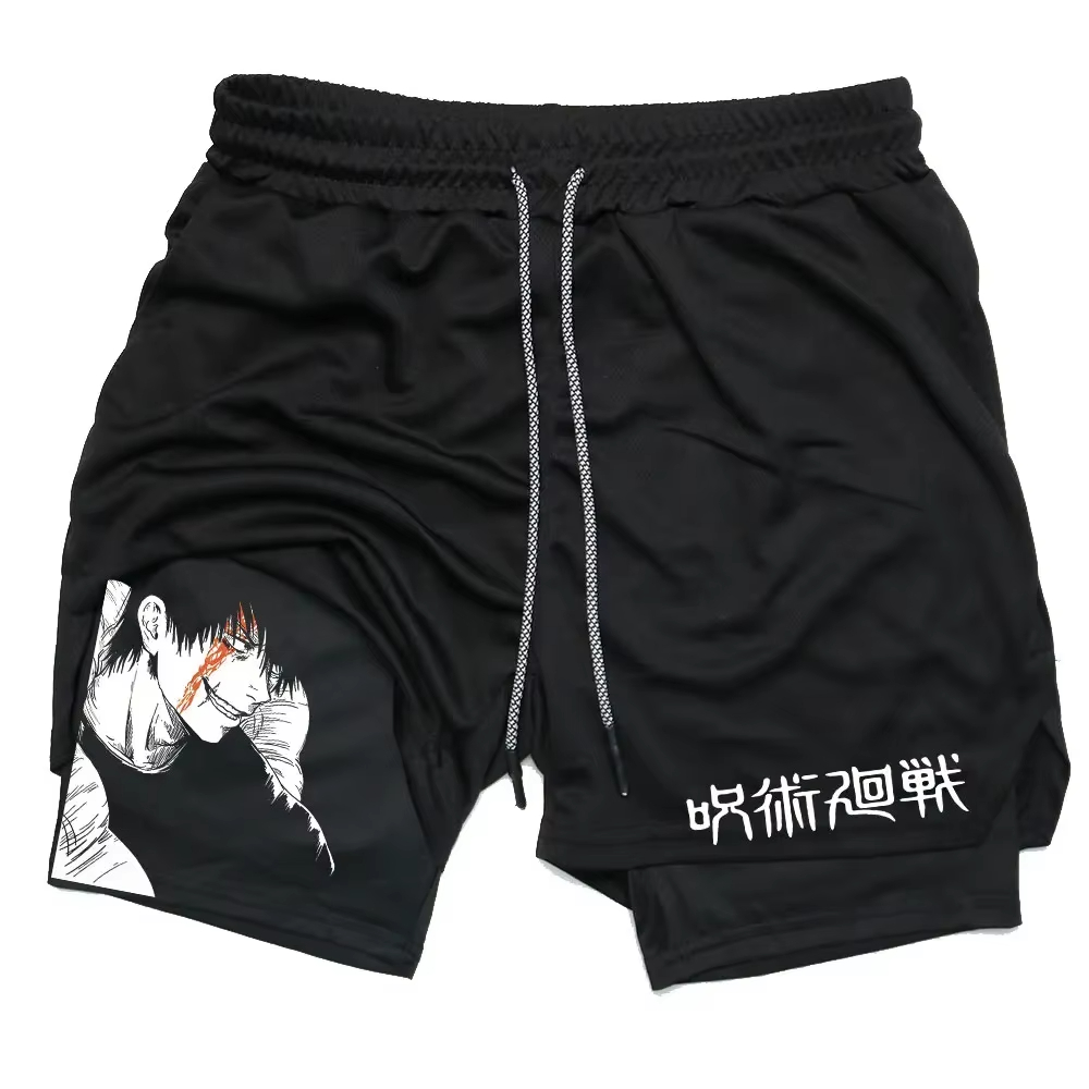 アニメ呪術廻戦ジムショートフィットネス 2 in 1 圧縮パ - Compression Shorts Athletes のレビューと価格