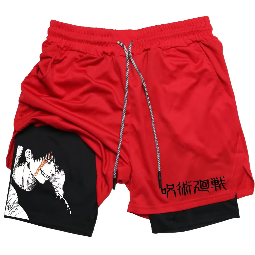 アニメ呪術廻戦ジムショートフィットネス 2 in 1 圧縮パ - Compression Shorts Athletes のレビューと価格