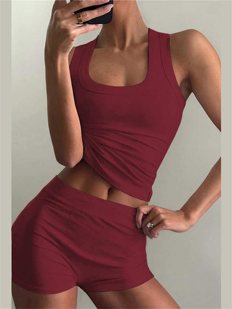 Nibber リブカジュアル 2 点セット女性トラックスーツ - Tank Top Ribbed のレビューと価格