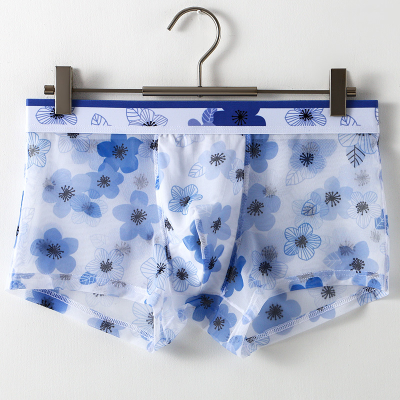 超薄型透明アイスシルクメンズボクサーブリーフ花柄メッシュ通気 - Mesh Sport Boxer のレビューと価格