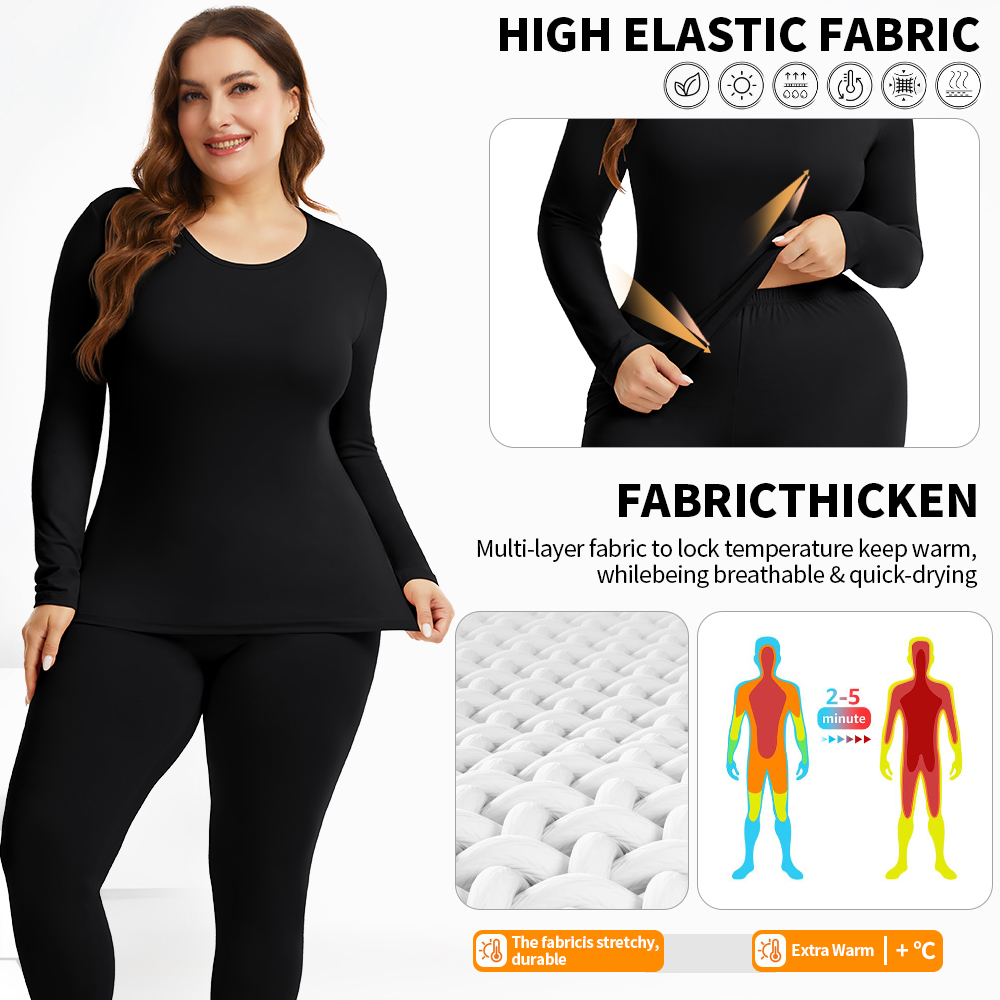プラスサイズ暖かいサーマル下着セクシーな女性用インナーウェア - Thermal Long John のレビューと価格