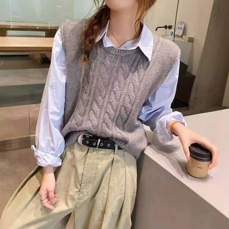 2025年新作 Oネックニットベスト レディース 無地 ルー - Sleeveless Undershirt のレビューと価格