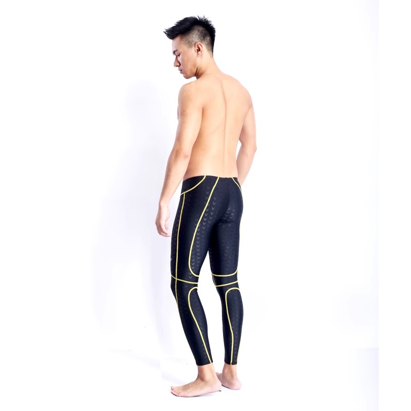 シャークスキン水泳ジャマー耐塩素レーシングトレーニング水着フ - Long Leg Trunk Men のレビューと価格