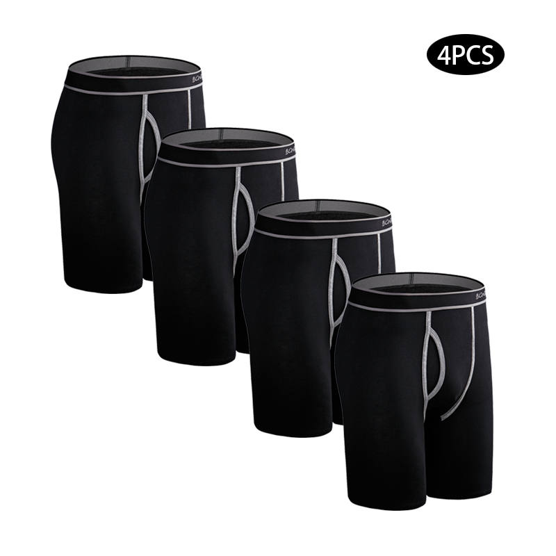 4 個長綿の下着男ボクサーセクシーなメンズパンティー横開きパ - Boxer Brief Pack Cotton のレビューと価格