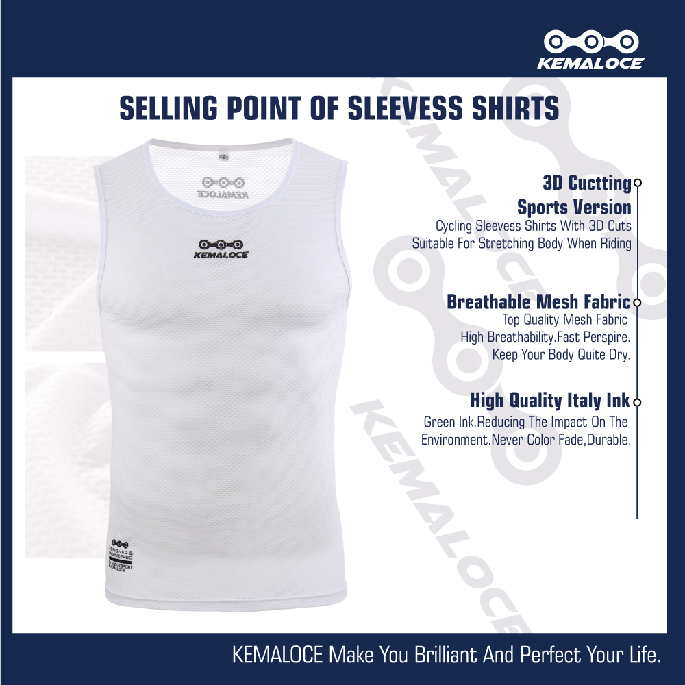 Kemaloce-通気性のある速乾性のサイクリングベスト,ベ - Sleeveless Undershirt のレビューと価格