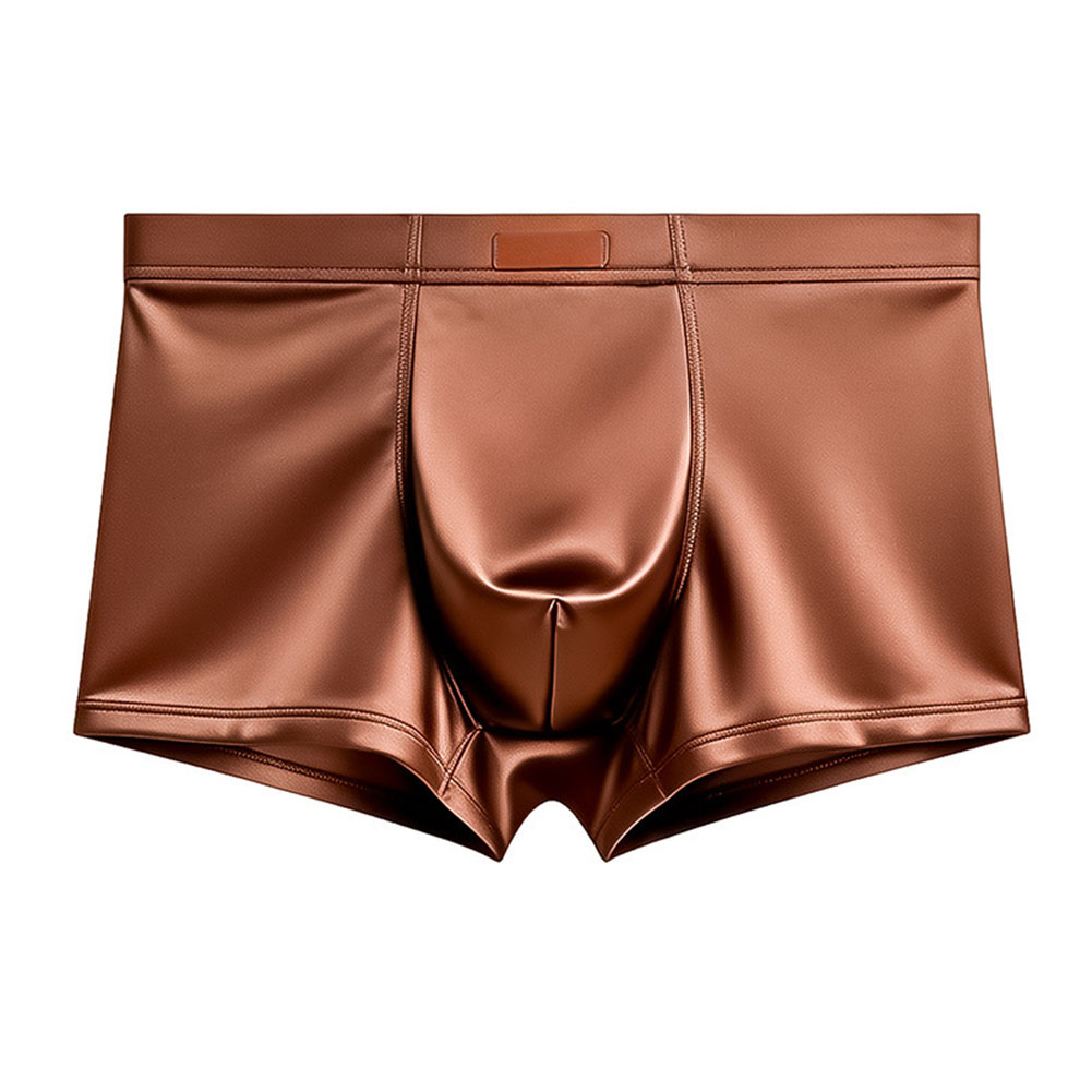 男性アイスシルクサテンのようなボクサーパンツバルジポーチ固体 - Pouch Boxer Pouch のレビューと価格