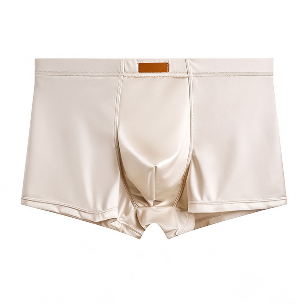 男性アイスシルクサテンのようなボクサーパンツバルジポーチ固体 - Pouch Boxer Pouch のレビューと価格