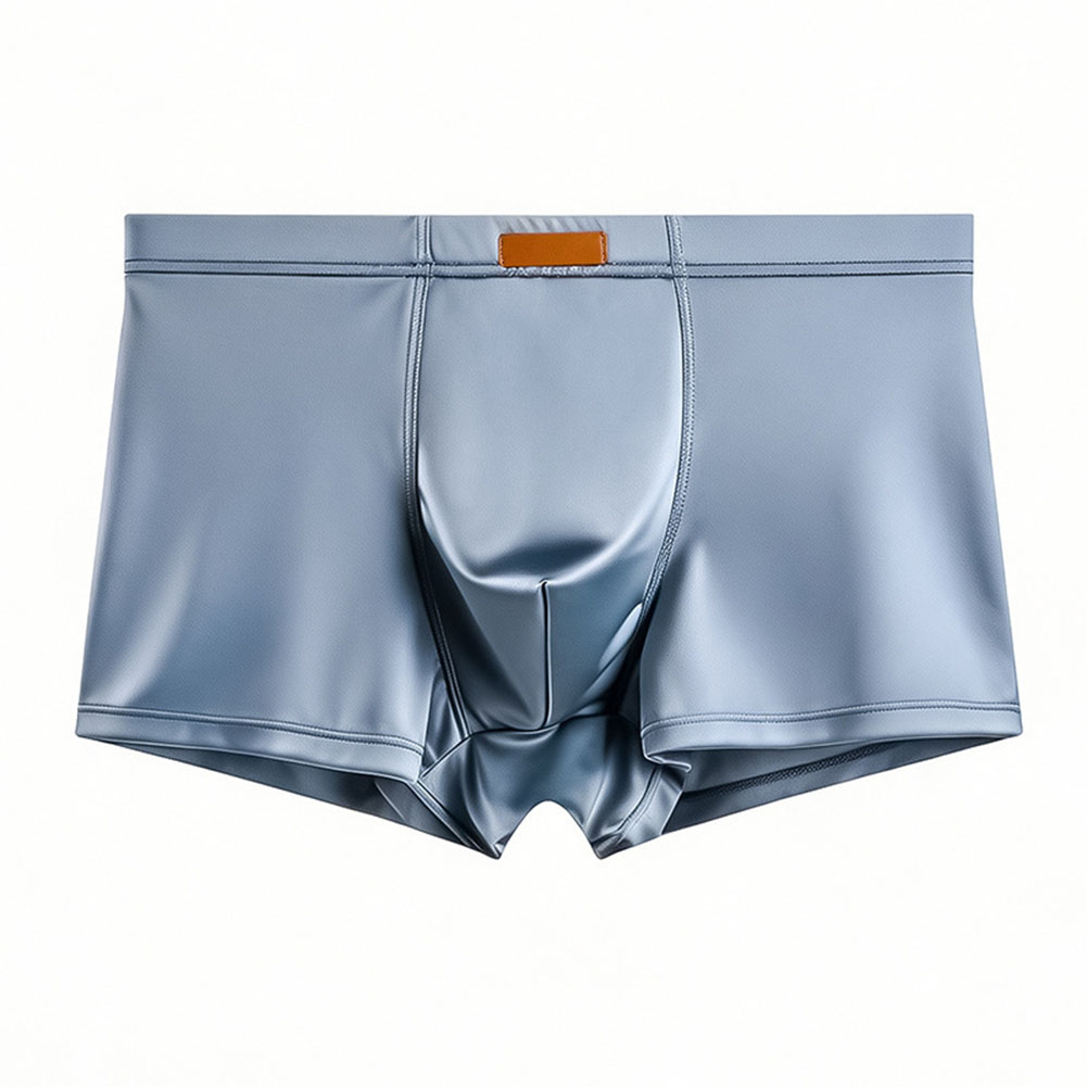 男性アイスシルクサテンのようなボクサーパンツバルジポーチ固体 - Pouch Boxer Pouch のレビューと価格