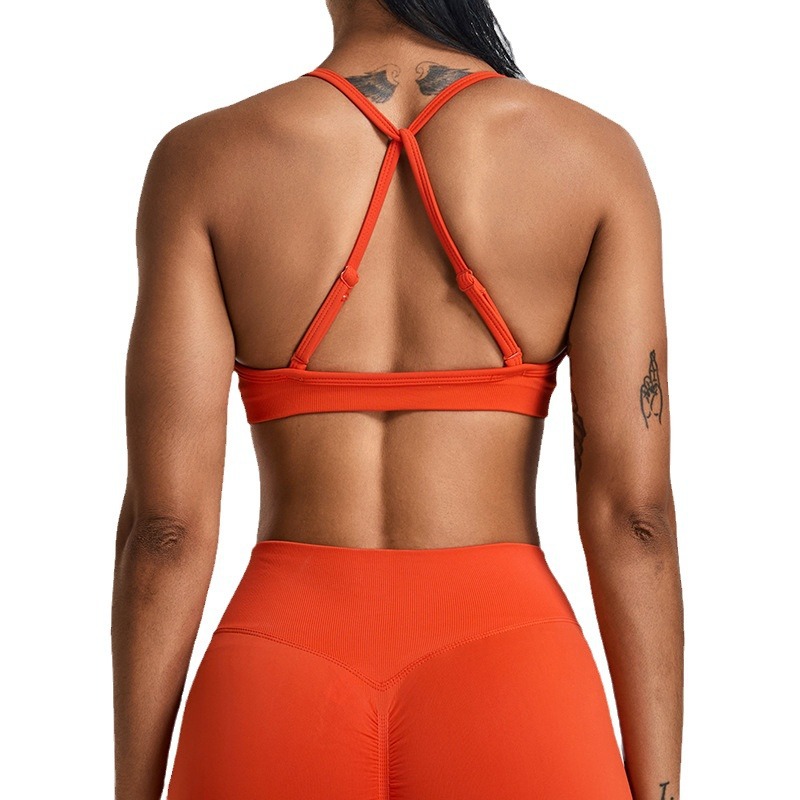 夏セクシーなスクランチスポーツブラジムトップ女性ランニングバ - Quick Dry Underwear のレビューと価格