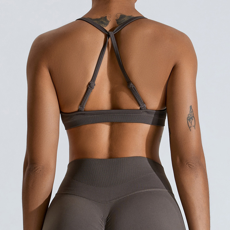 夏セクシーなスクランチスポーツブラジムトップ女性ランニングバ - Quick Dry Underwear のレビューと価格