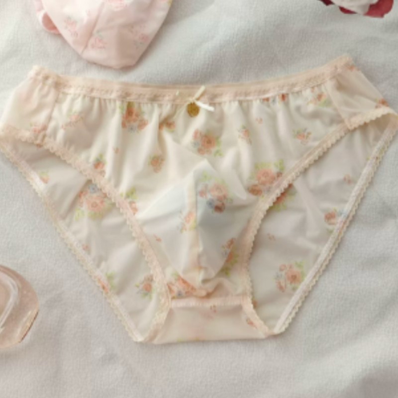 日本の新しい甘い花柄のボウタイクロスドレッシング下着、男性用 - Pouch Boxer Pouch のレビューと価格