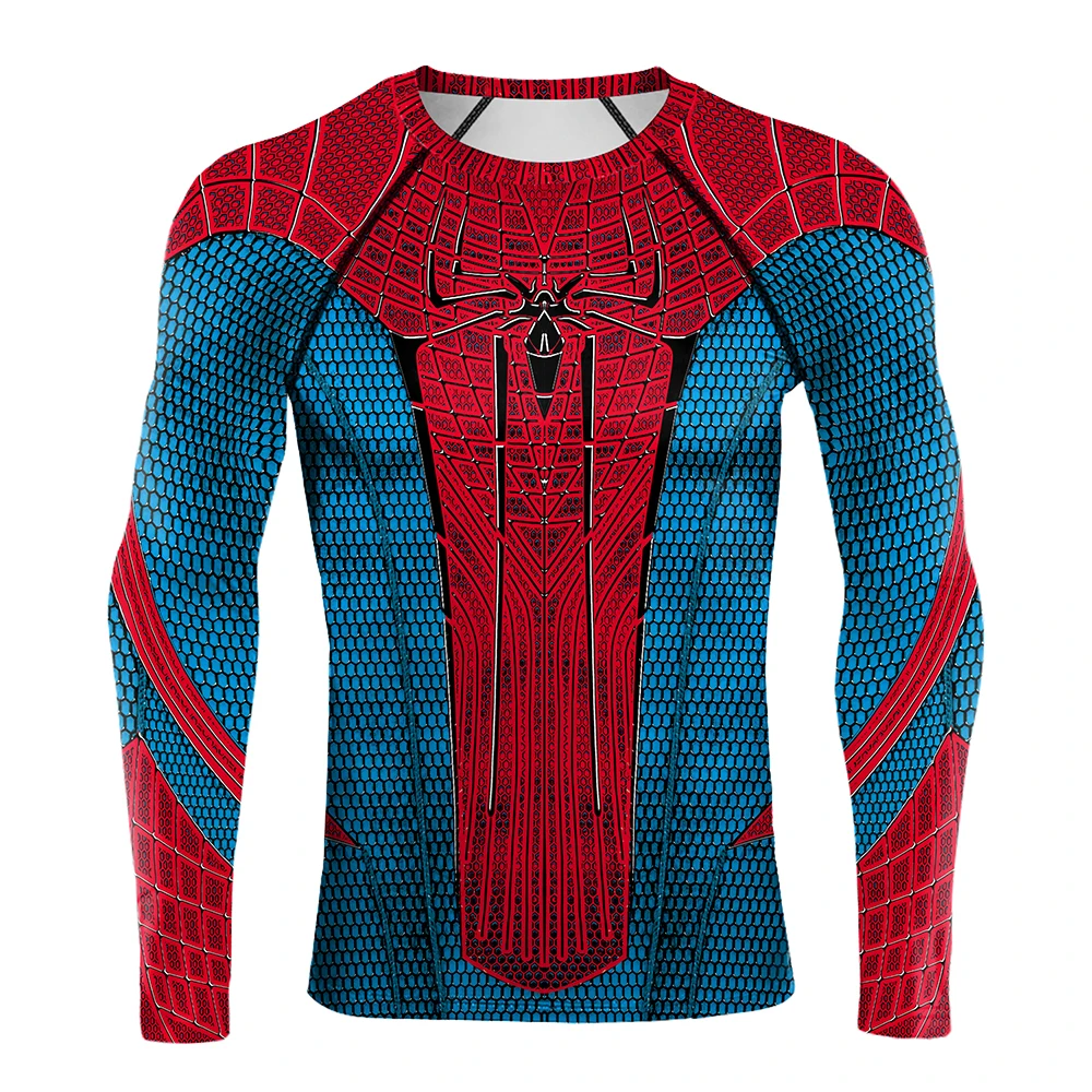 スパイダープリント Tシャツ男性圧縮 Tシャツコスプレコミッ - T Shirt Tight Fit のレビューと価格