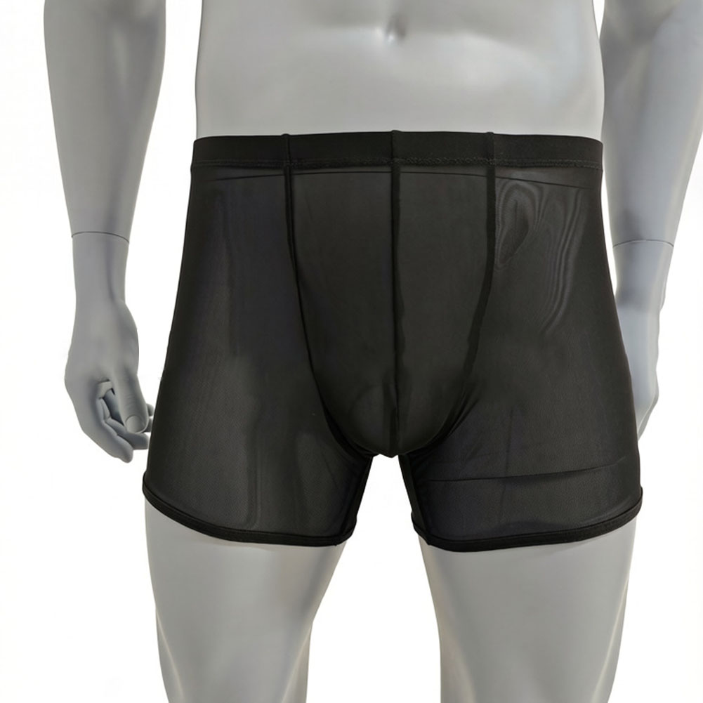 男性メッシュシースルー超薄型ボクサーパンツ下着ハイウエストト - Long Leg Trunk Men のレビューと価格