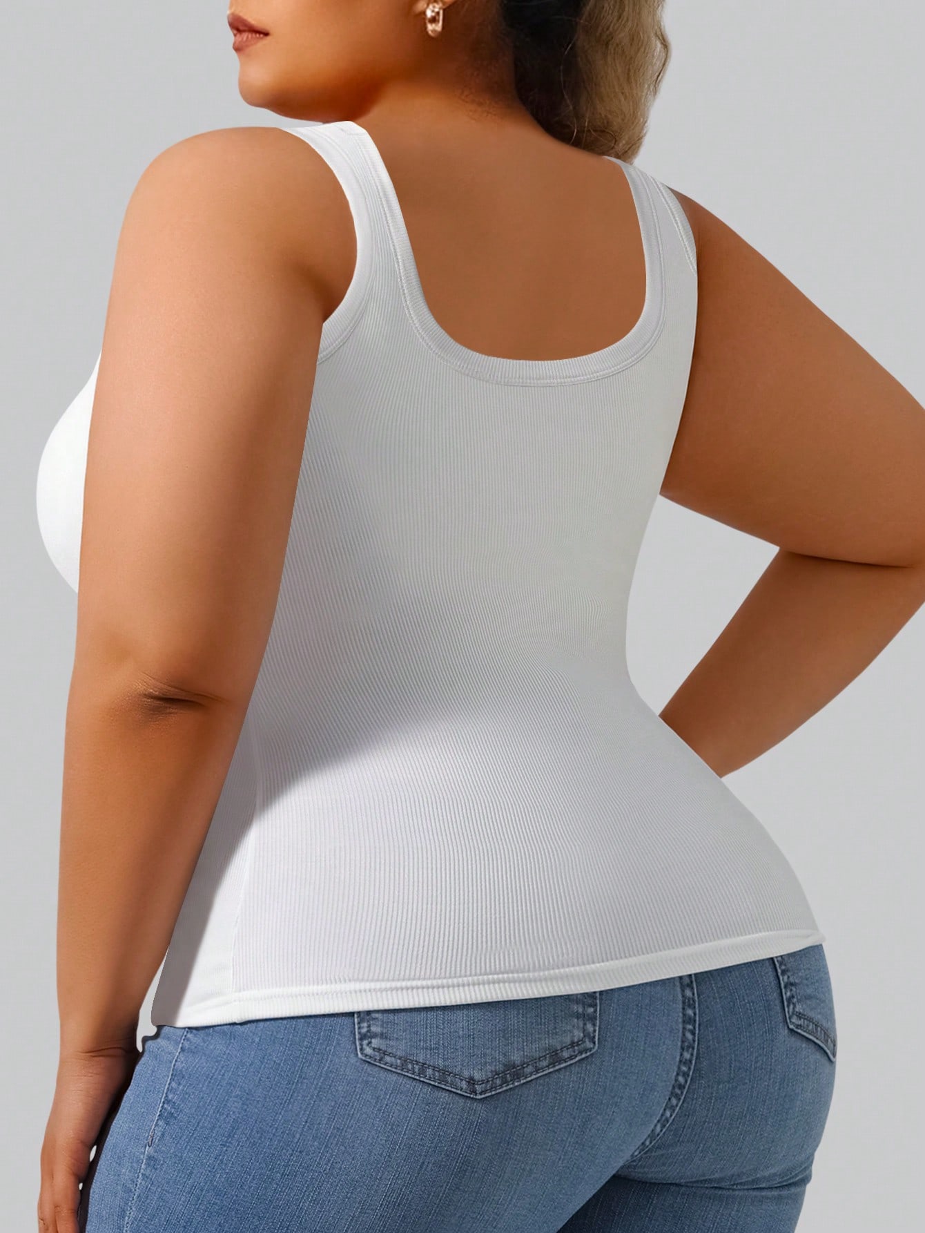 プラスサイズ レディース ソリッド リブ編み タンクトップ  - Tank Top Ribbed のレビューと価格