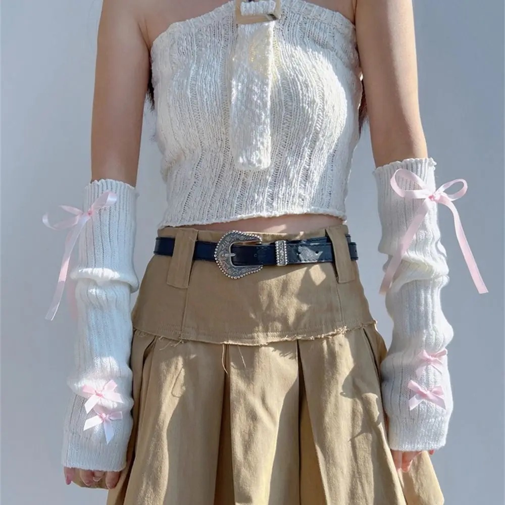 ストリート弾性ニット弓アームスリーブ Y2K バレエスタイル - Thermal Long John のレビューと価格