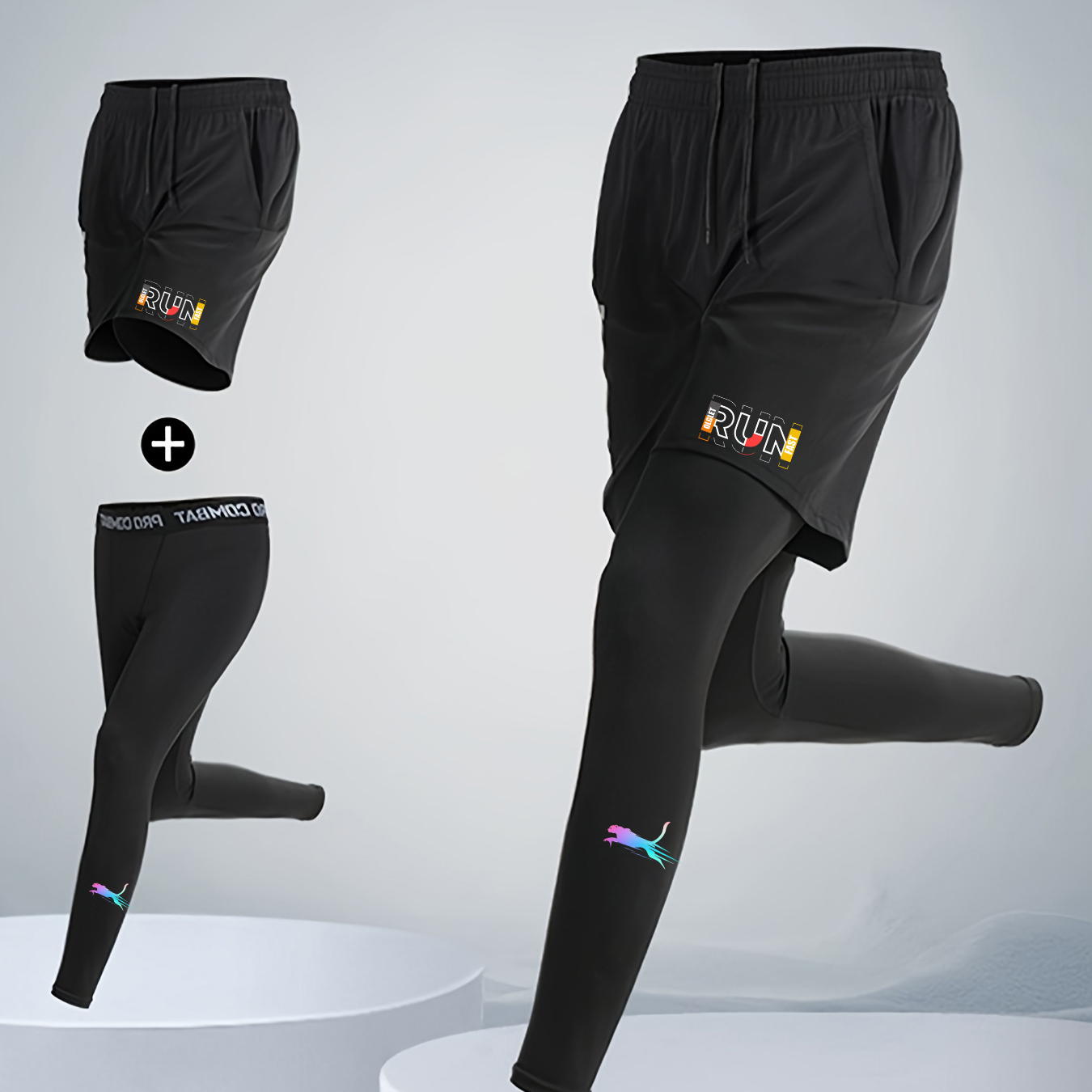 メンズ ランニング ジョギング 2ピースセット クイックドラ - Compression Shorts Athletes のレビューと価格