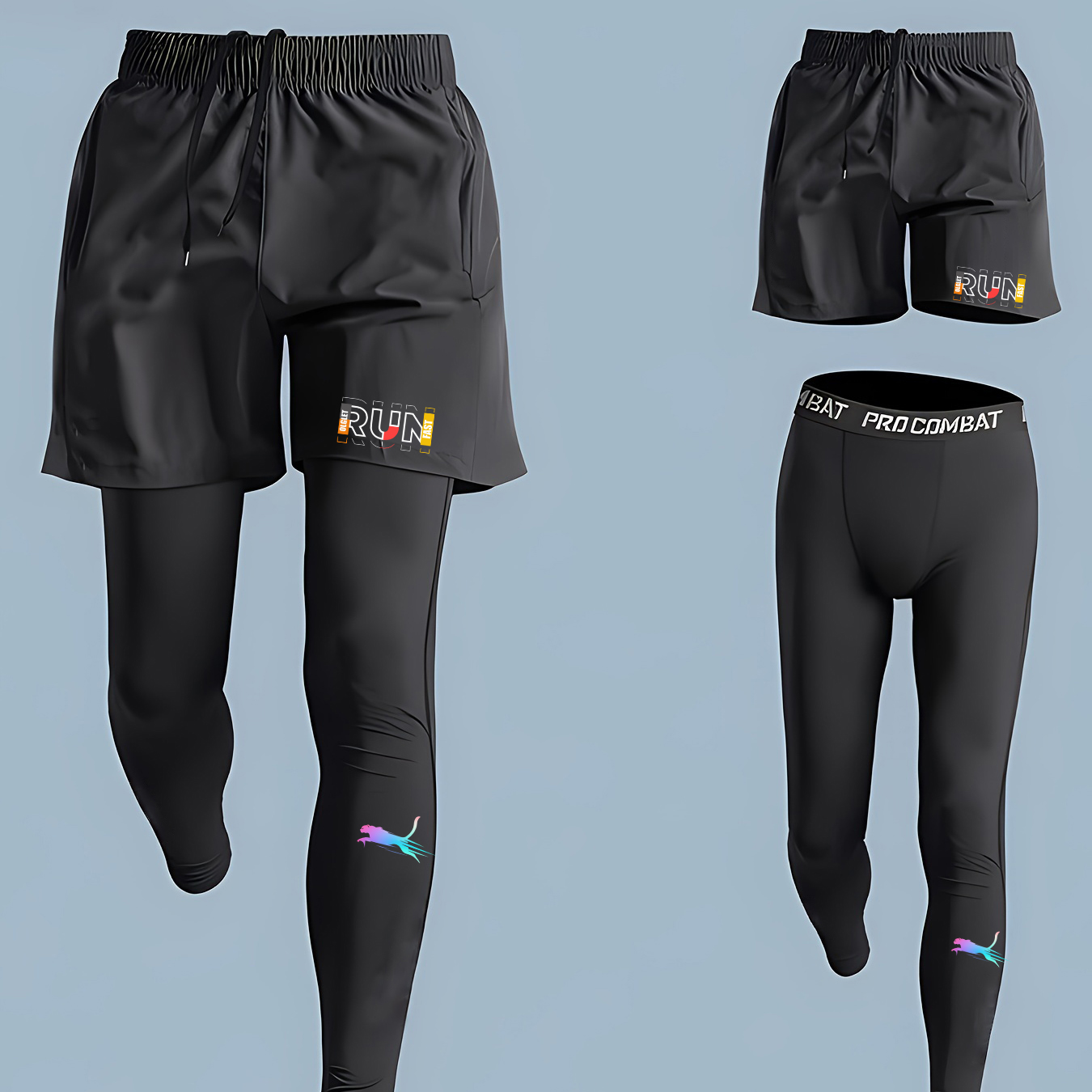 メンズ ランニング ジョギング 2ピースセット クイックドラ - Compression Shorts Athletes のレビューと価格