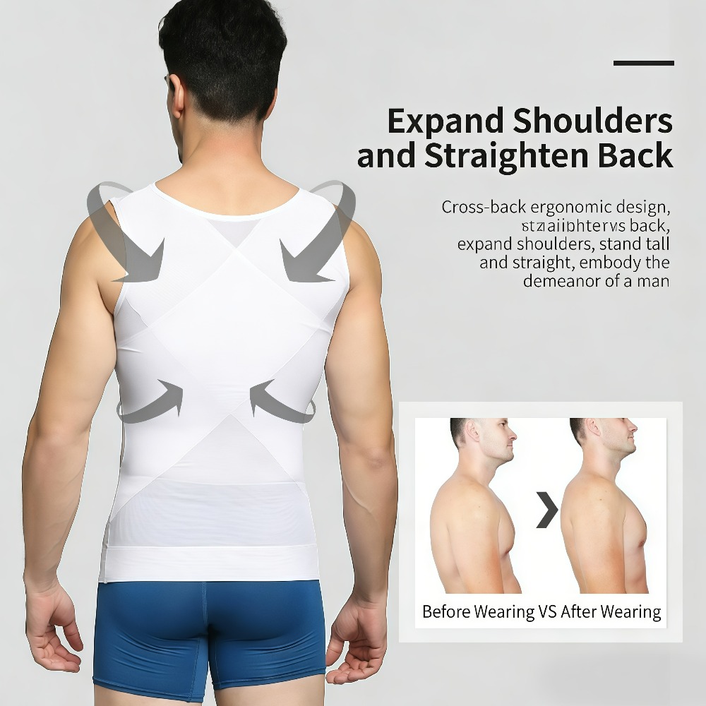 男性用ノースリーブボディシェイパーベスト、メッシュインビジブ - Sleeveless Undershirt のレビューと価格