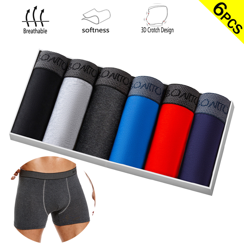 6 ピース/パックボクサーブリーフ無地メンズパンティー綿の下 - Multi Pack Underwear のレビューと価格