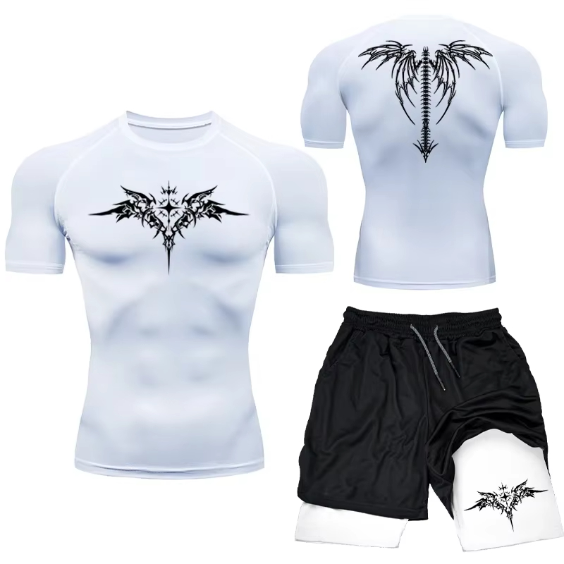 新しいメンズ MMA コンプレッション アスレチック セット - Compression Shorts Athletes のレビューと価格