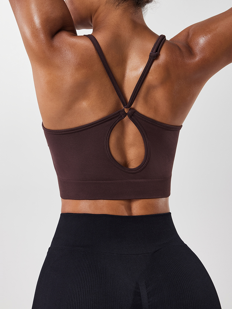 女性用ホローバック調節可能ストラップスポーツブラ通気性メッシ - Suspender Tank Top のレビューと価格